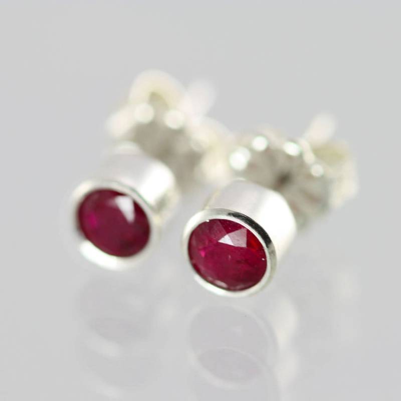 Ruby Drop Studs Sterling Silver Ruby Drop Studs Sterling Silver von LaineBenthalldesigns