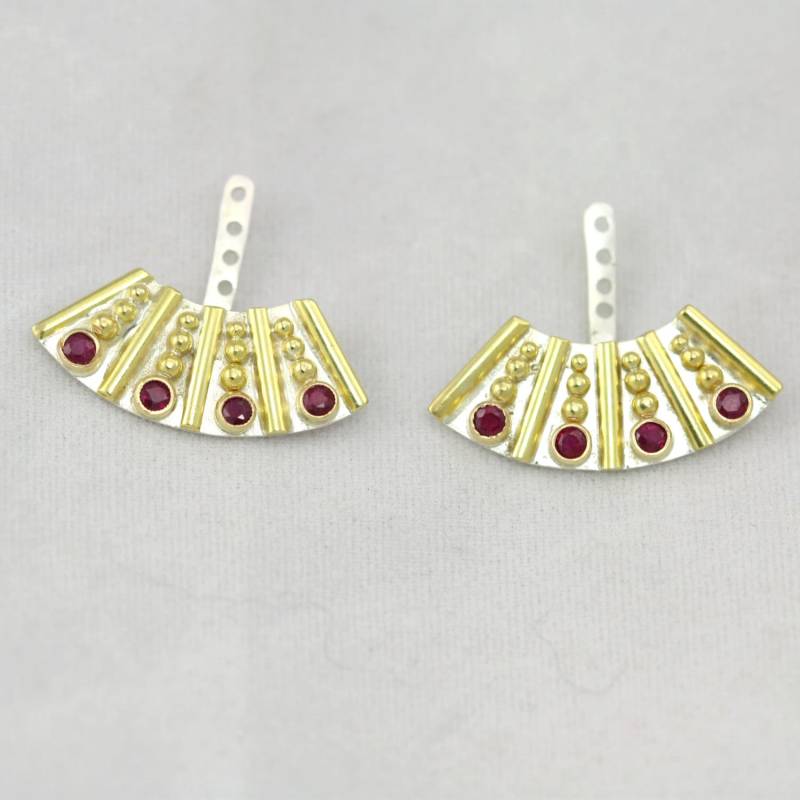 Sonnengöttin Ohrjacken | Rubin 14Ky Gold, Sterling Silber Sonnengöttin Ohrjacken | Rubin 14Ky Gold, Sterling Silber von LaineBenthalldesigns