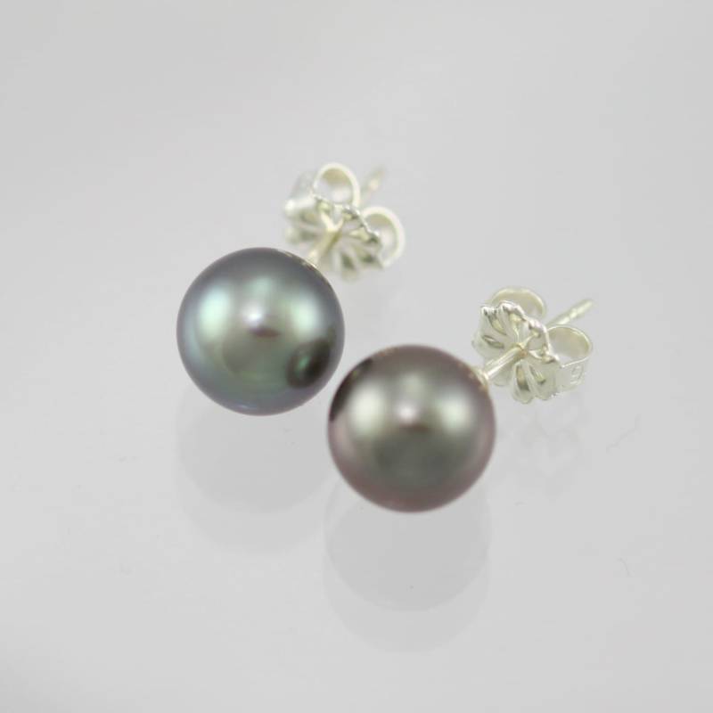 Tahitian Perle Tropfen Ohrstecker in Sterling Silber Tahitian Perle Tropfen Ohrstecker in Sterling Silber von LaineBenthalldesigns