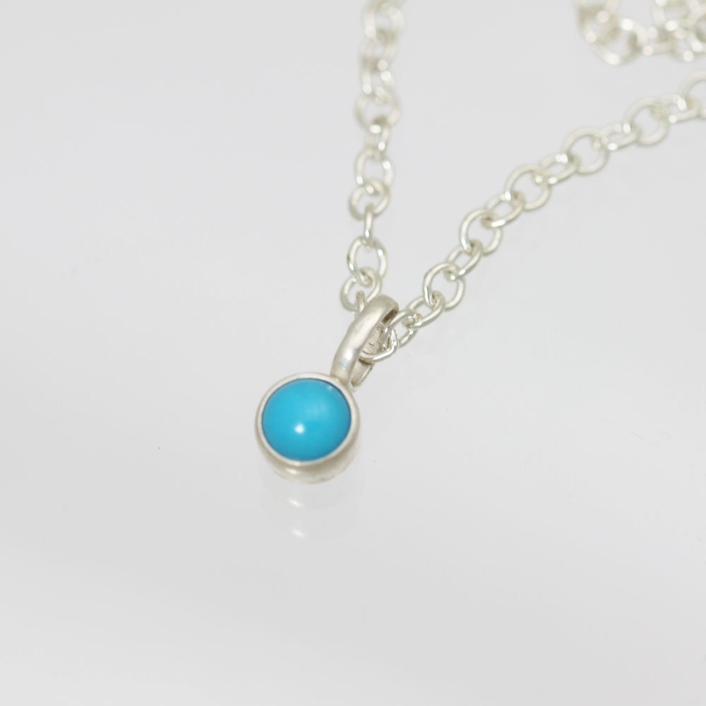 Türkis Tropfen Kette 5mm in Sterling Silber von LaineBenthalldesigns