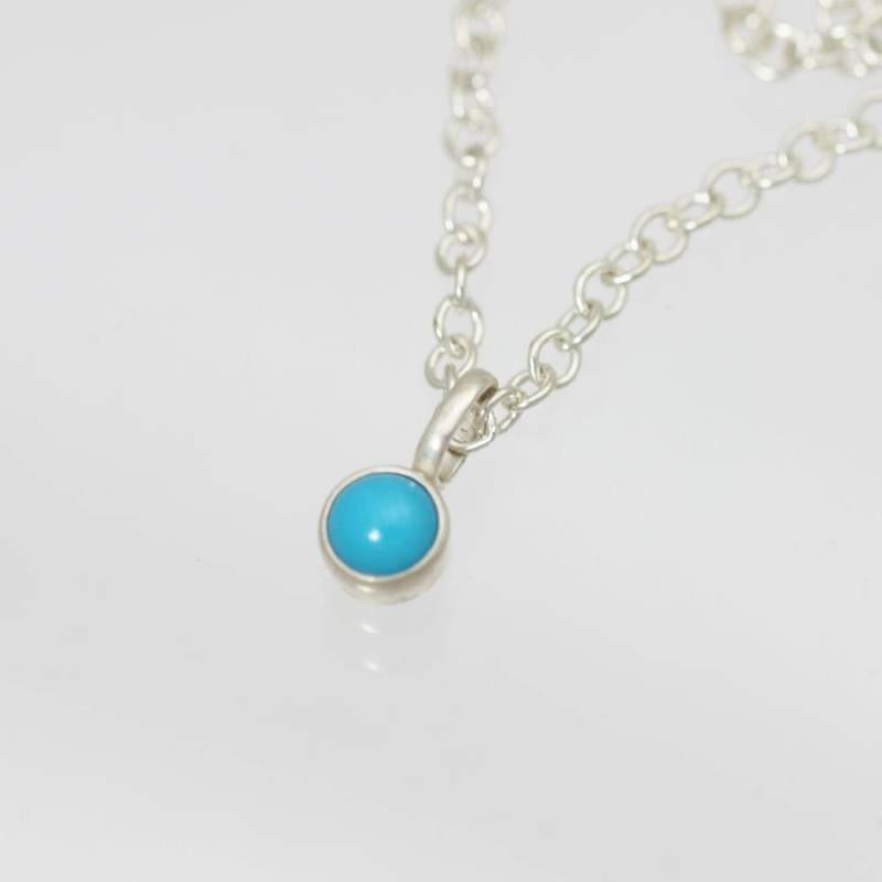 Türkis Tropfen Kette 5mm in Sterling Silber von LaineBenthalldesigns