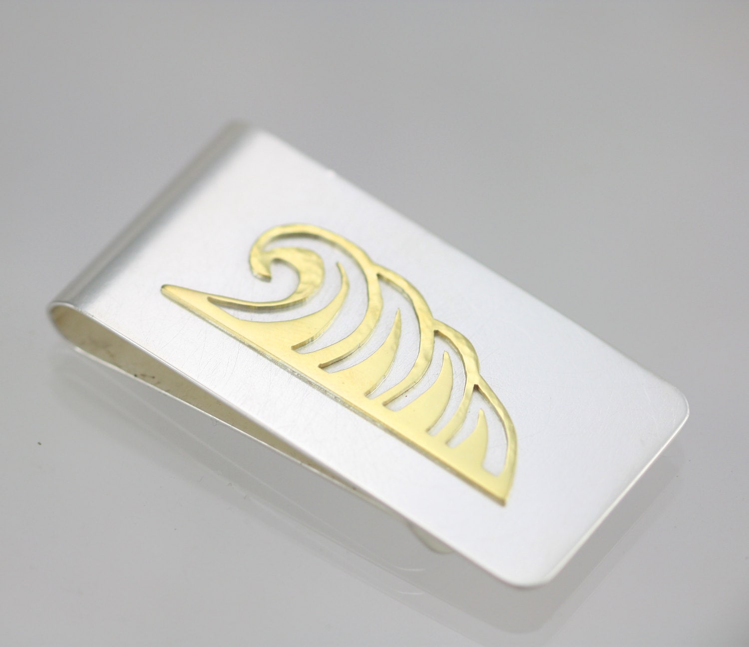 Wave Money Clip in Sterling Silver & 14Ky Gold Wave Money Clip in Sterling Silver & 14Ky Gold von LaineBenthalldesigns
