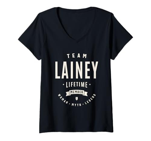 Damen Team Lainey Lifetime Member Lustiger Name Lainey T-Shirt mit V-Ausschnitt von Lainey Personalized Name Apparel Cld