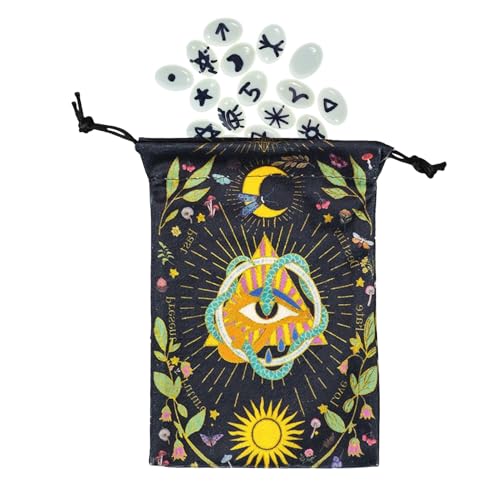 Lainiaoly Tarotkarten Tasche | Juwelen Würfel Beutel mit Zugband | Bedruckter Deck Schutz Organizer | Für Teens Erwachsene Enthusiasten Reise Partyspielabend von Lainiaoly