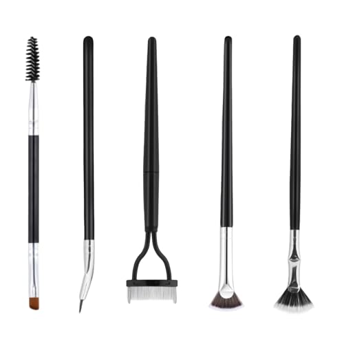 Mascara Pinsel, Wimpernbürste,Klapperwimperdefinitionssatz von 5 | Obere untere Augenkammtrennzeichen Tool Curled Brow Spoolie für Frauen von Lainiaoly