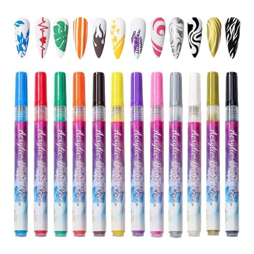 Nagelstifte - 12 Stücke Kunst- Und Bastelbedarf Für Kinder, Erwachsene Sowie Frauen,Gel Nagellack Marker Set | pour Fête Maison Extérieur Intérieur Jardin von Lainiaoly