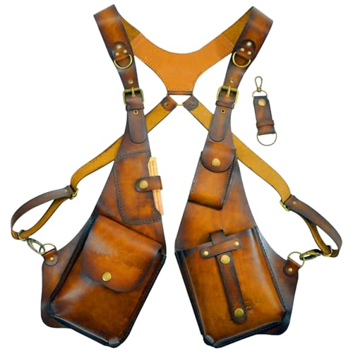 Taktische Halfter Tasche, Anti-Diebstahl-Leder-Doppelschulter-Achseltasche, Versteckte Unterarm Schultertasche, Verstellbarer Trage Schulterholster, universeller Gurtholster Für Herren, Hellbraun Taktische Halfter Tasche, Anti-Diebstahl-Leder-Doppelschulter-Achseltasche, Versteckte Unterarm Schultertasche, Verstellbarer Trage Schulterholster, universeller Gurtholster Für Herren, Hellbraun von Lainiaoly