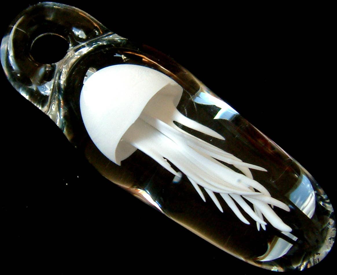 Glasqualle Anhänger - Weißer Tornado Weelainy Lampworked Glass Boro Borosilikat | Bb8 von LainyLampwork