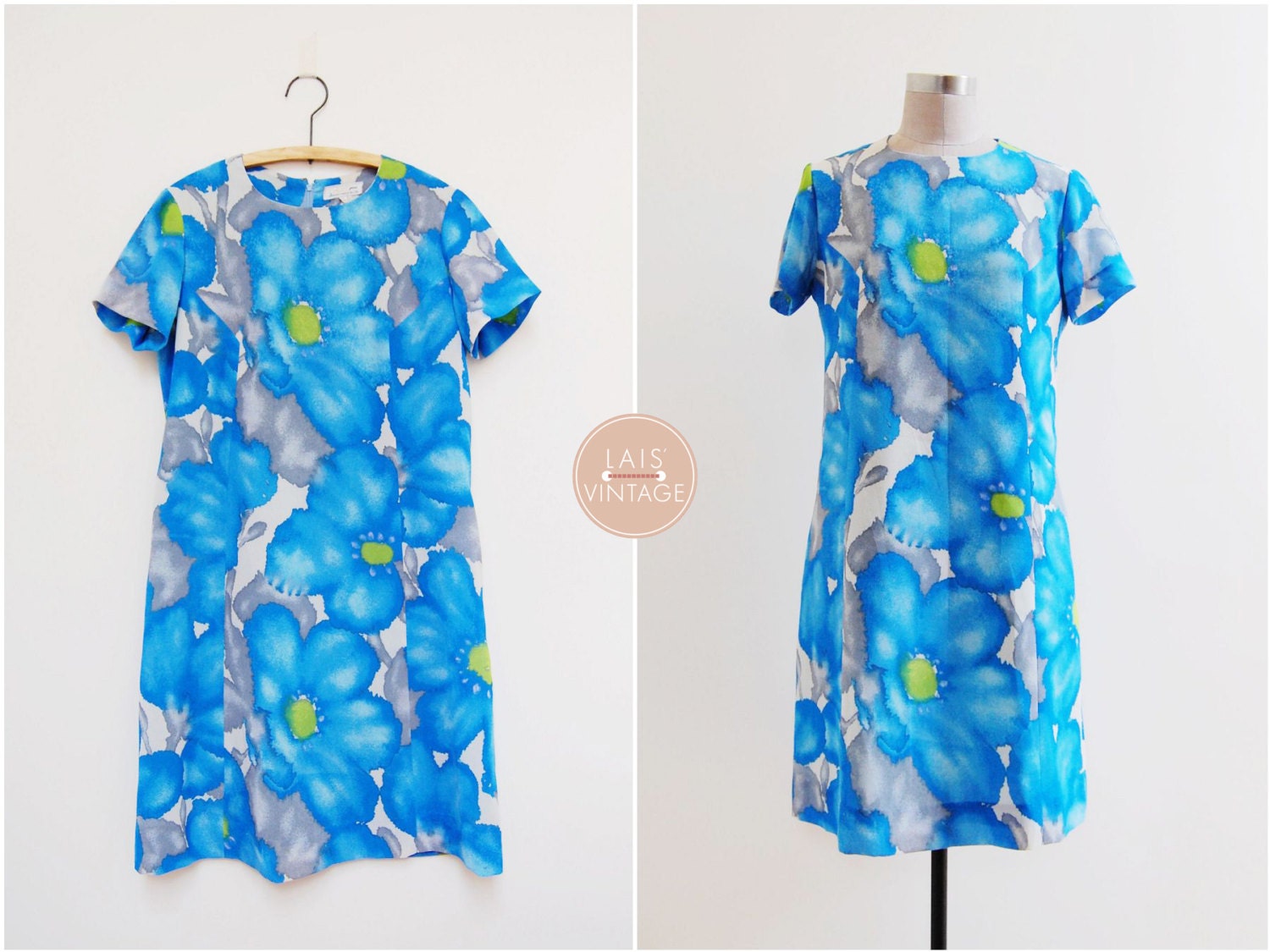 Flower Wash Kleid | S/M 1960Er Jahre Japan Vintage Aquarell Rendering Mod Flower Wash Kleid | S/M 1960Er Jahre Japan Vintage Aquarell Rendering Mod von LaisVintage