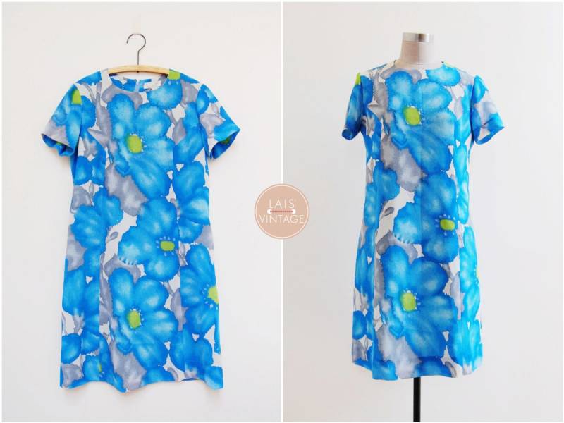 Flower Wash Kleid | S/M 1960Er Jahre Japan Vintage Aquarell Rendering Mod Flower Wash Kleid | S/M 1960Er Jahre Japan Vintage Aquarell Rendering Mod von LaisVintage