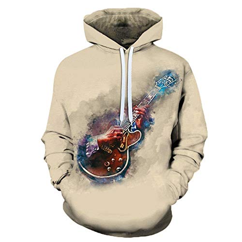 Hoodies 3D Druck Hoodie Kapuzenjacke Kapuzenpullover Langarm Sweatshirt Unisex Mit Taschen Gitarre A3464,S von Laizs
