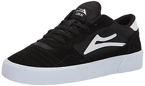 Lakai Footwear Mens Herren Cambridge Skate-Schuh, Veloursleder in Schwarz/Weiß, 45 EU von Lakai