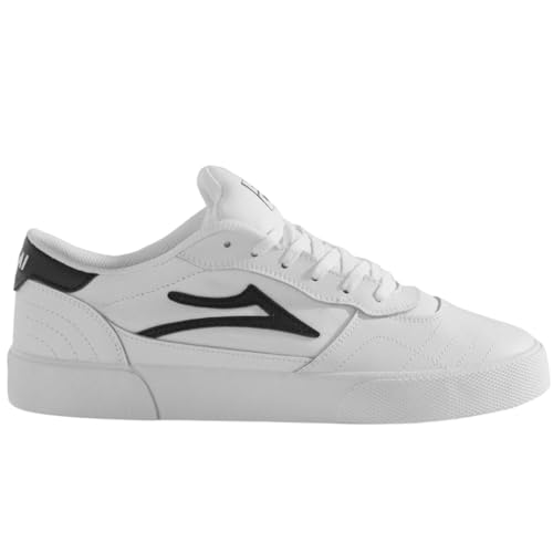 Lakai Herren Cambridge Low-Top Skateboardschuhe – Weißes Leder, Größe 9.5 US – Weiße Skateschuhe für Herren mit Grip & Dämpfung von Lakai