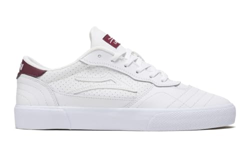 Lakai Skateboardschuhe Cambridge Weiß/Burgunderrot Leder, Weiß/Burgunderrotes Leder, 44 EU von Lakai