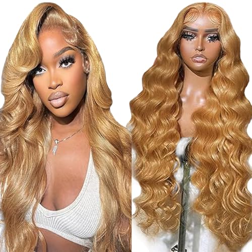 Lakaisa Body Wave Human Hair Wig Blonde 4X4 Lace Front Echthaar Perücke Wear and Go Glueless 100% Unprocessed Brazilian Remy Hair Perücke Echthaar Damen No Smell for Woman 26 Zoll von Lakaisa