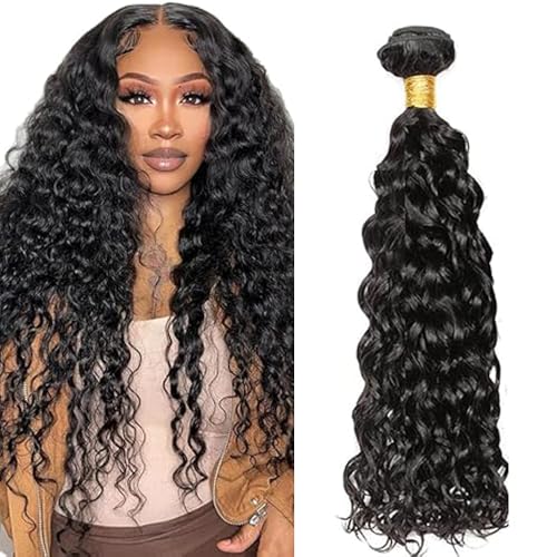 Lakaisa Water Wave Human Hair Bundles Natural Black Human Hair Extensions Menschliches Haar Echthaar Tressen Extensions Sew in Hair Single Bundle Real Hair Low Shedding for Woman 16 Zoll von Lakaisa