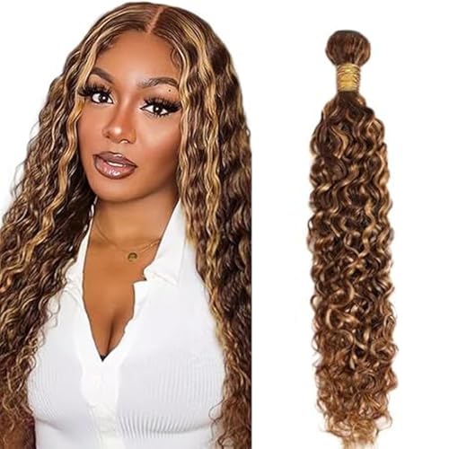 Lakaisa Water Wave Human Hair Bundles P427 Highlight Blonde Human Hair Extensions Menschliches Haar Echthaar Tressen Extensions Sew in Hair Single Bundle Real Hair Low Shedding for Woman 16 Zoll von Lakaisa