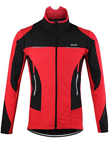 Lakaka MTB Jacke Herren Wasserdicht Fleece Langarm Radsport Jacke Winddicht Herbst Winter Fahrrad Regenjacke L von Lakaka