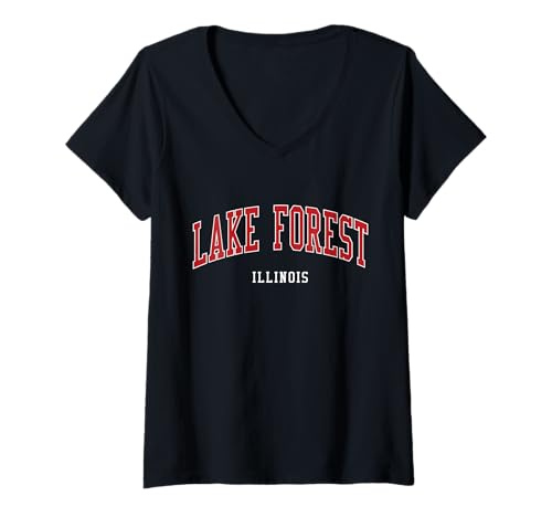 Damen Lake Forest, Illinois, College-Stil T-Shirt mit V-Ausschnitt von Lake Forest Illinois IL T-Shirts & Sweatshirts