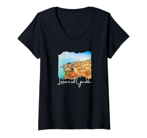Damen Italien Limone sul Garda T-Shirt mit V-Ausschnitt Damen Italien Limone sul Garda T-Shirt mit V-Ausschnitt von Lake Garda Souvenir Store