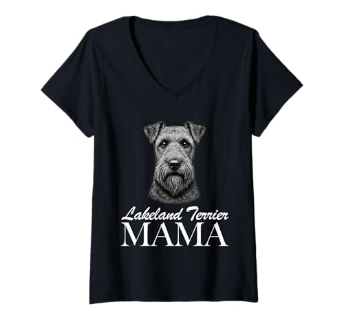 Damen Lakeland Terrier Mama T-Shirt mit V-Ausschnitt Damen Lakeland Terrier Mama T-Shirt mit V-Ausschnitt von Lakeland Terrier Mom