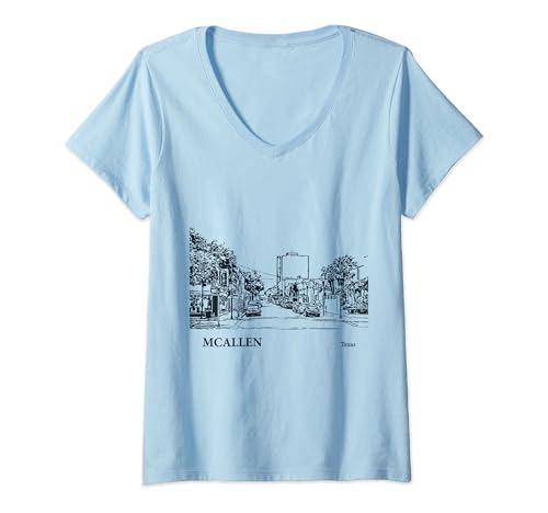 Damen McAllen, Texas T-Shirt mit V-Ausschnitt von Lakeric
