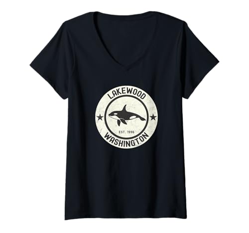 Damen Lakewood T-Shirt mit V-Ausschnitt Damen Lakewood T-Shirt mit V-Ausschnitt von Lakewood Washington WA 0825