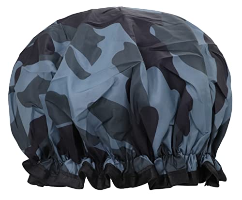 Lakifmo Duschhaube, luxuriöse, doppellagige, seidige Satin-Duschhauben für Damen, Herren und Kinder, Camouflage, Polyester, Badezubehör, Unisex – Erwachsene und Kinder von Lakifmo