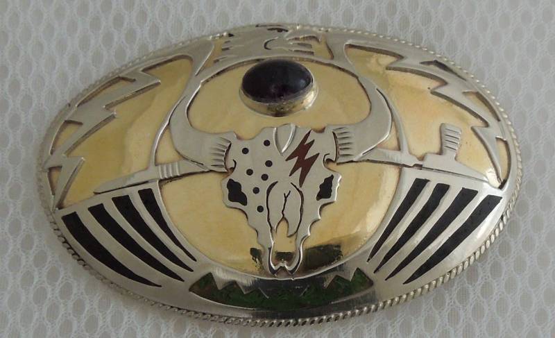 Adler Mit Büffelkopf Gürtelschnalle - Schmuck Von Mitchell Zephier von LakotaJewelryVisions