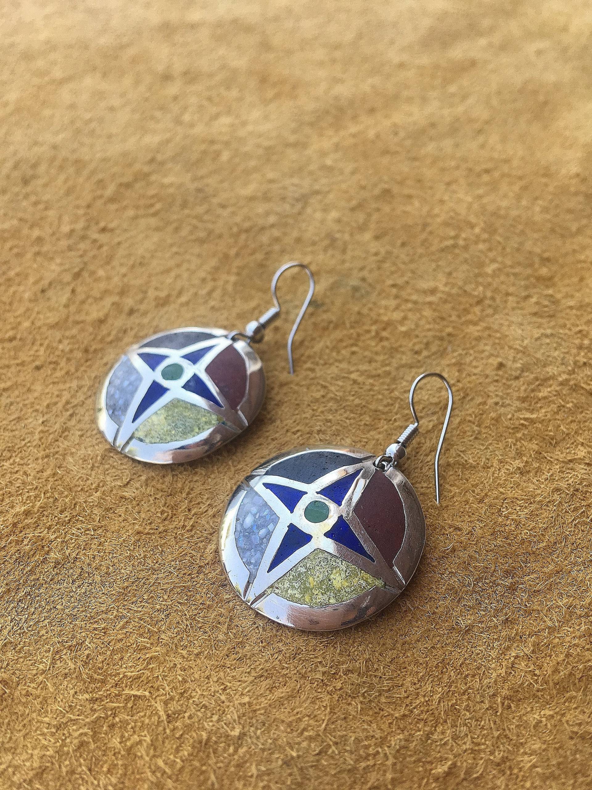 Morning Star Medizinrad Silber Ohrringe Morning Star Medizinrad Silber Ohrringe von LakotaJewelryVisions