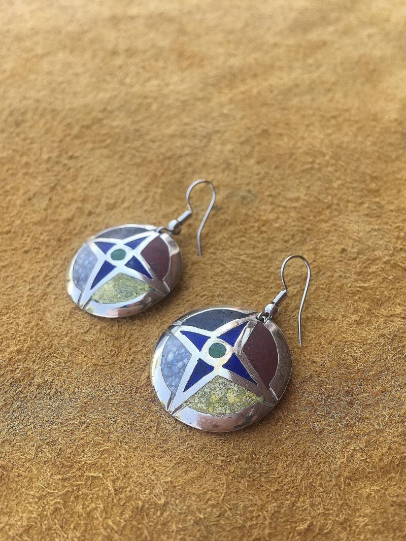 Morning Star Medizinrad Silber Ohrringe Morning Star Medizinrad Silber Ohrringe von LakotaJewelryVisions