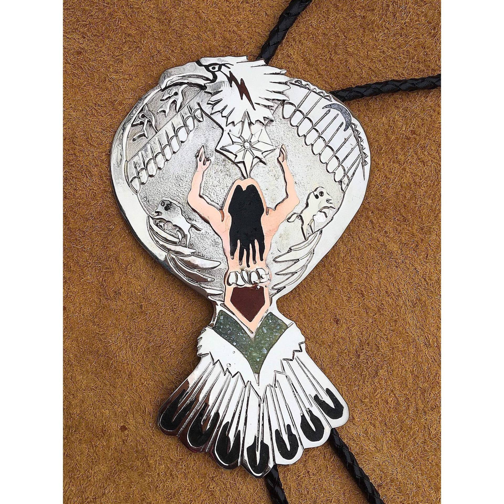 Vision Eines Adlers Neusilber/Messing & Kupfer Bolo Tie Vision Eines Adlers Neusilber/Messing & Kupfer Bolo Tie von LakotaJewelryVisions