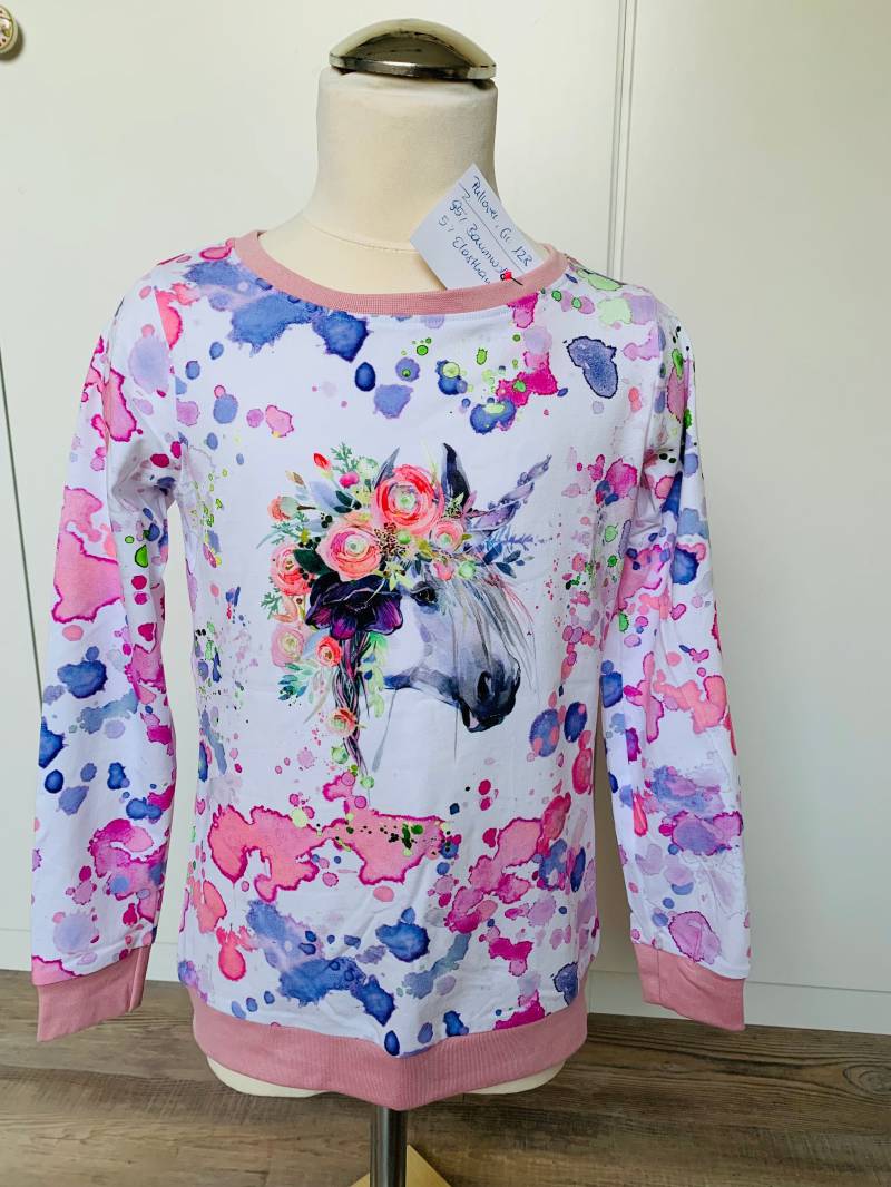 Pulli Pullover Gr. 128, Jersey, Pferdeliebe von Lakotana