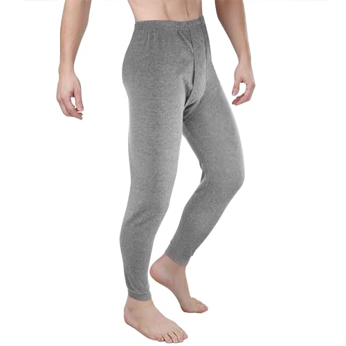 Lakpoau Herren Thermo Unterhose Lang Thermounterwäsche Hose Herren Unterhosen Warme Unterwäsche Thermounterhose Baumwolle Männer Skiunterwäsche Funktionsunterwäsche ZD1521 DGY XL von Lakpoau