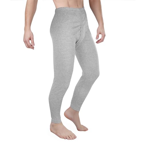 Lakpoau Herren Thermo Unterhose Lang Thermounterwäsche Hose Herren Unterhosen Warme Unterwäsche Thermounterhose Baumwolle Männer Skiunterwäsche Funktionsunterwäsche ZD1521 GY S von Lakpoau