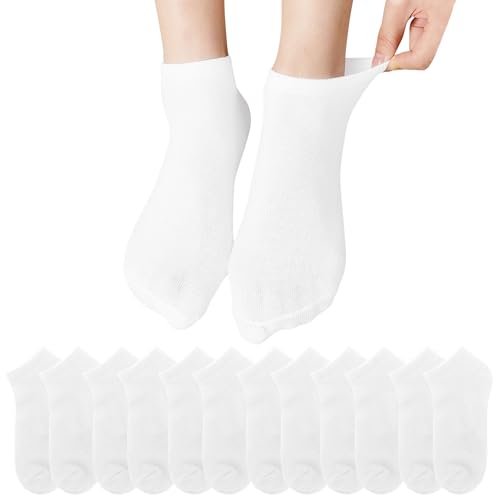 Lakpoau 12 Paar Sneaker Socken Damen 39-42 Füßlinge Sneakersocken Baumwolle Sportsocken Atmungsaktive Laufsocken Kurze Socken Mädchen Damen Sportsocken Weiß 2301 von Lakpoau