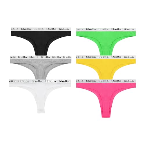 Lakpoau 6er Pack String Tanga Damen Set Baumwolle Unterhosen Sexy Unterwäsche Tanga String Damen Mehrpack Unterhosen Damen Slips Atmungsaktiv Pantys 3214 UN L von Lakpoau