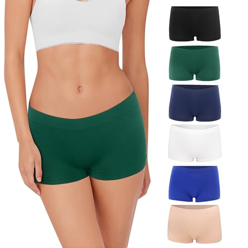 Lakpoau Damen Panties 6er Pack Damen Boxershorts Unterwäsche Hotpants Damen Unterhosen Radlerhose ohne Seitennähte Hipsters Unterhose Damen Pantys 6er UN2 2XL/3XL von Lakpoau