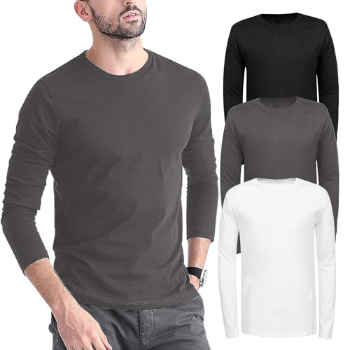 Lakpoau Langarmshirt Herren Longsleeve Tshirt Herren Langarm T-Shirts Basic Pullover Herren Long-Sleeve Baumwolle Einfarbig Rundhals T-Shirt BWG-L-3 Lakpoau Langarmshirt Herren Longsleeve Tshirt Herren Langarm T-Shirts Basic Pullover Herren Long-Sleeve Baumwolle Einfarbig Rundhals T-Shirt BWG-L-3 von Lakpoau