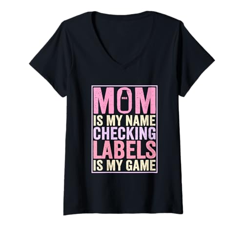 Damen Laktoseintoleranz Laktoseintolerant Mutter T-Shirt mit V-Ausschnitt Damen Laktoseintoleranz Laktoseintolerant Mutter T-Shirt mit V-Ausschnitt von Laktoseintolerant