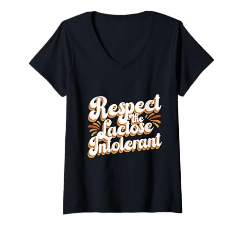 Damen Laktoseintoleranz Laktoseintolerant T-Shirt mit V-Ausschnitt Damen Laktoseintoleranz Laktoseintolerant T-Shirt mit V-Ausschnitt von Laktoseintolerant