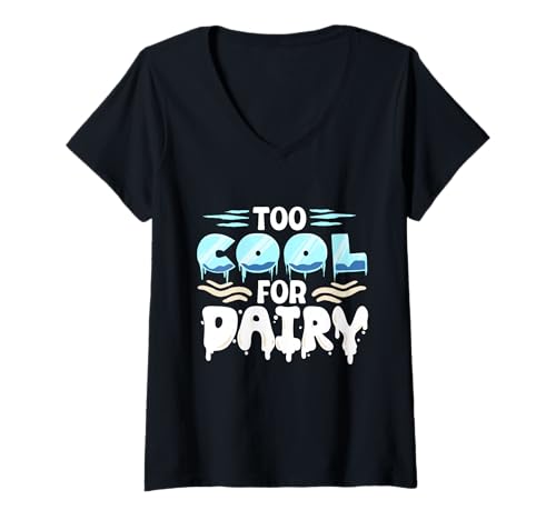 Damen Laktoseintoleranz Laktoseintolerant Too Cool for Dairy T-Shirt mit V-Ausschnitt Damen Laktoseintoleranz Laktoseintolerant Too Cool for Dairy T-Shirt mit V-Ausschnitt von Laktoseintolerant
