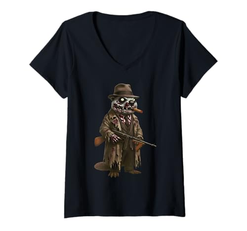 Damen Bobrito Zombito Bandito Lustiges Halloween Italian Brainrot T-Shirt mit V-Ausschnitt Damen Bobrito Zombito Bandito Lustiges Halloween Italian Brainrot T-Shirt mit V-Ausschnitt von LalaTungSahur
