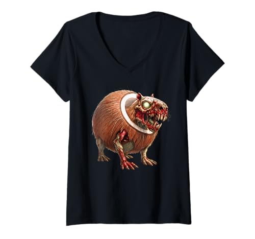 Damen Burbaloni Zombini Lulilolli Italian Brainrot Lustig Halloween T-Shirt mit V-Ausschnitt Damen Burbaloni Zombini Lulilolli Italian Brainrot Lustig Halloween T-Shirt mit V-Ausschnitt von LalaTungSahur
