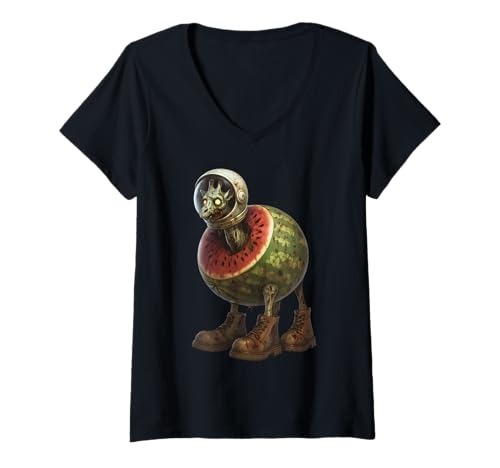 Damen Girafa Zombita Celeste Italian Brainrot Lustig Halloween T-Shirt mit V-Ausschnitt von LalaTungSahur