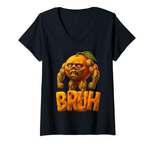 Damen Italienisches Brainrot Halloween Rotten U Din Dun Ma Zombie T-Shirt mit V-Ausschnitt von LalaTungSahur