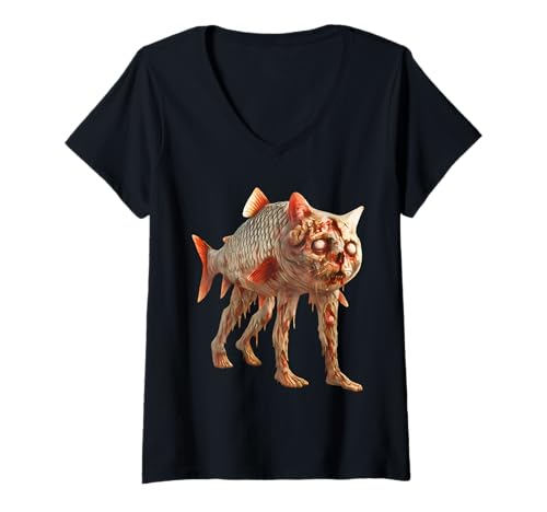 Damen Trulimero Zombero Trulicina Italian Brainrot Lustig Halloween T-Shirt mit V-Ausschnitt Damen Trulimero Zombero Trulicina Italian Brainrot Lustig Halloween T-Shirt mit V-Ausschnitt von LalaTungSahur