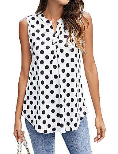 BDTECAOR Sommer Oberteile Damen Leicht V Ausschnitt Ärmellos Tank Top Locker Blumen Bluse Shirts B-Blumen2 XXL von Lalala