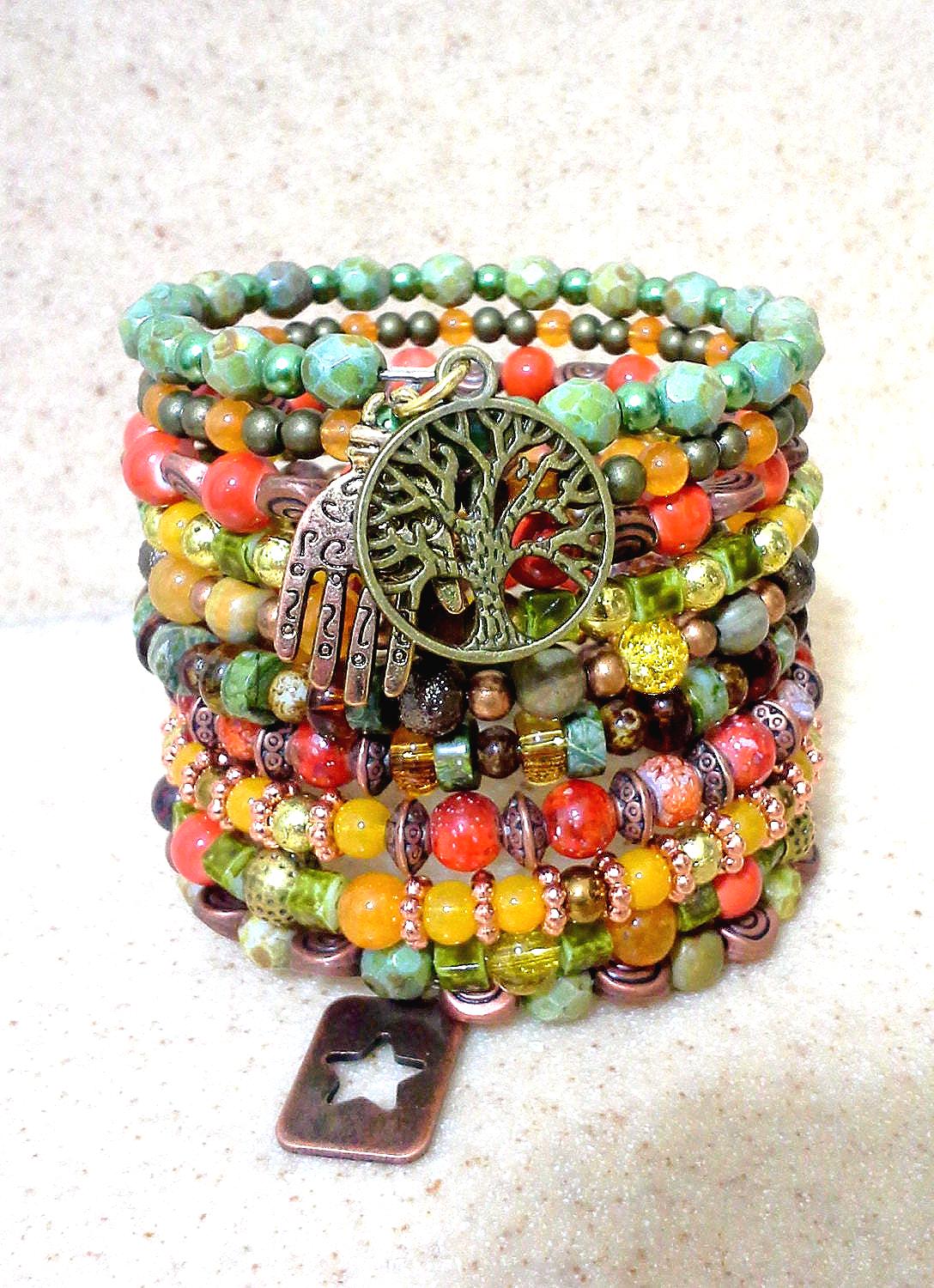 Boho Perlen Wickelarmband Südwestern Stil Bettelarmband von Lalecreations