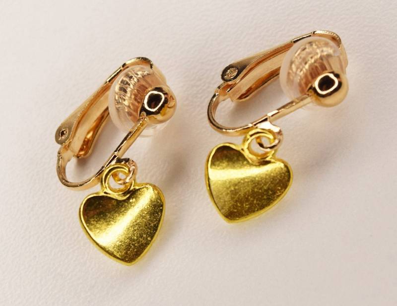 Herz Clip On Ohrringe, Ohrclips, Clipohrringe Mit Einem Herz-Anhänger Herz Clip On Ohrringe, Ohrclips, Clipohrringe Mit Einem Herz-Anhänger von LalellasShop